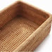 Natural Rattan Storage Baskets, Rectangular Woven Fruit Baskets, Wicker Decorati