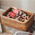 Natural Rattan Storage Baskets, Rectangular Woven Fruit Baskets, Wicker Decorati