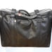 Tumi Black Leather Vintage 1970's Weekender Suitcase