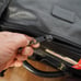 Tumi Black Leather Vintage 1970's Weekender Suitcase