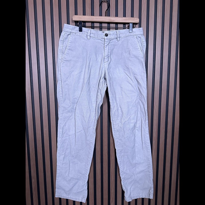 Sisley Pants EU 48 Womens Gray Corduroy Flat Front Stretch Trousers