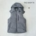 v461 THE SHOP TK [M] Down Vest with Hood, Charcoal Gray