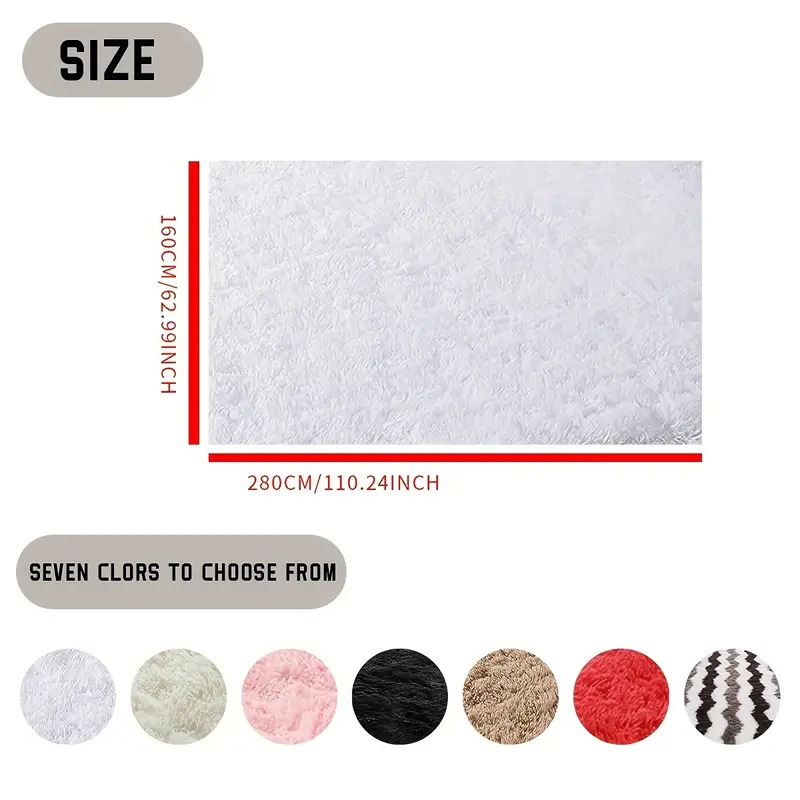 1pc, Solid Color Shaggy Indoor Mat, Soft Furry Area Rug, Non-Slip Floor gbc
