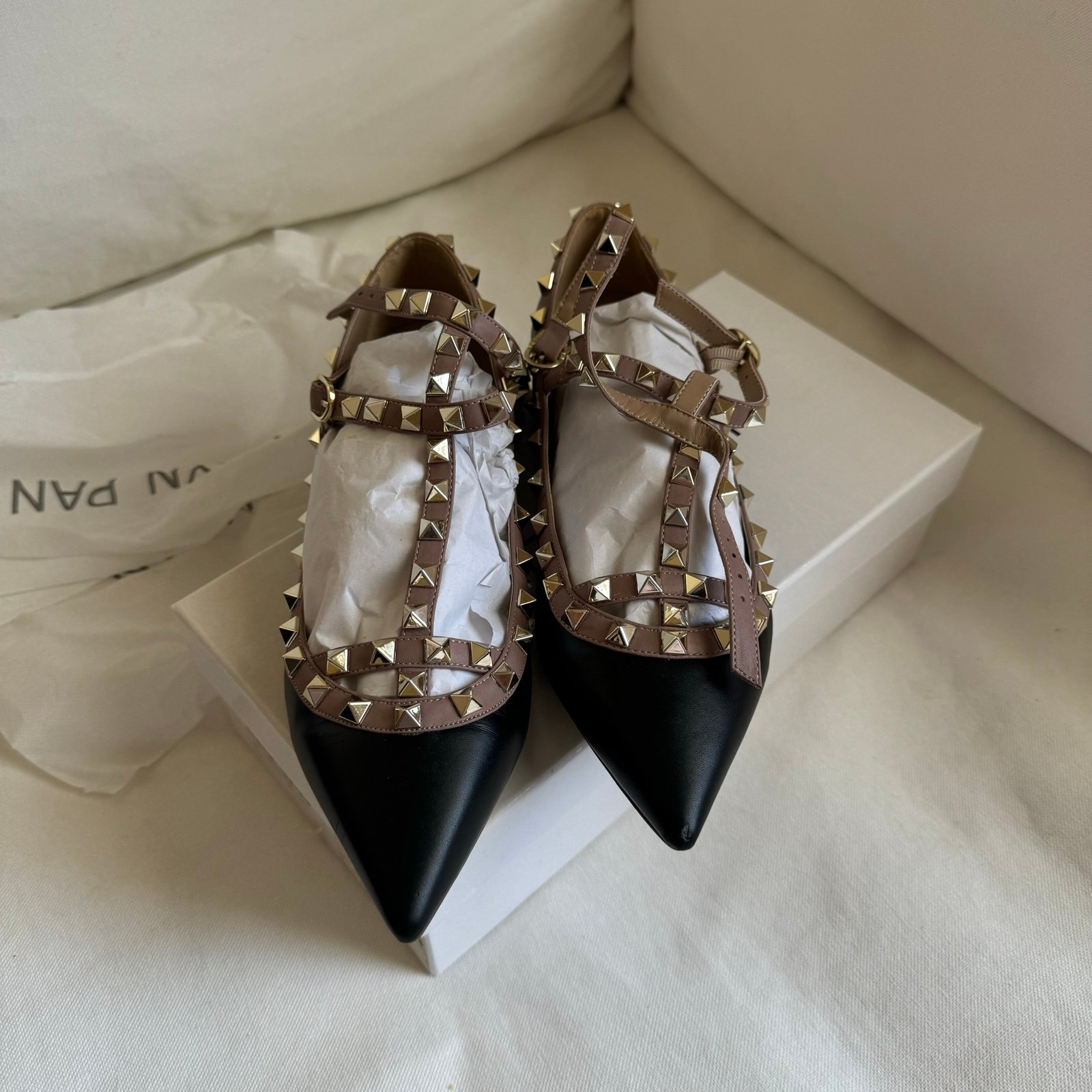 Kaitlyn Pan rock stud ballerina flats