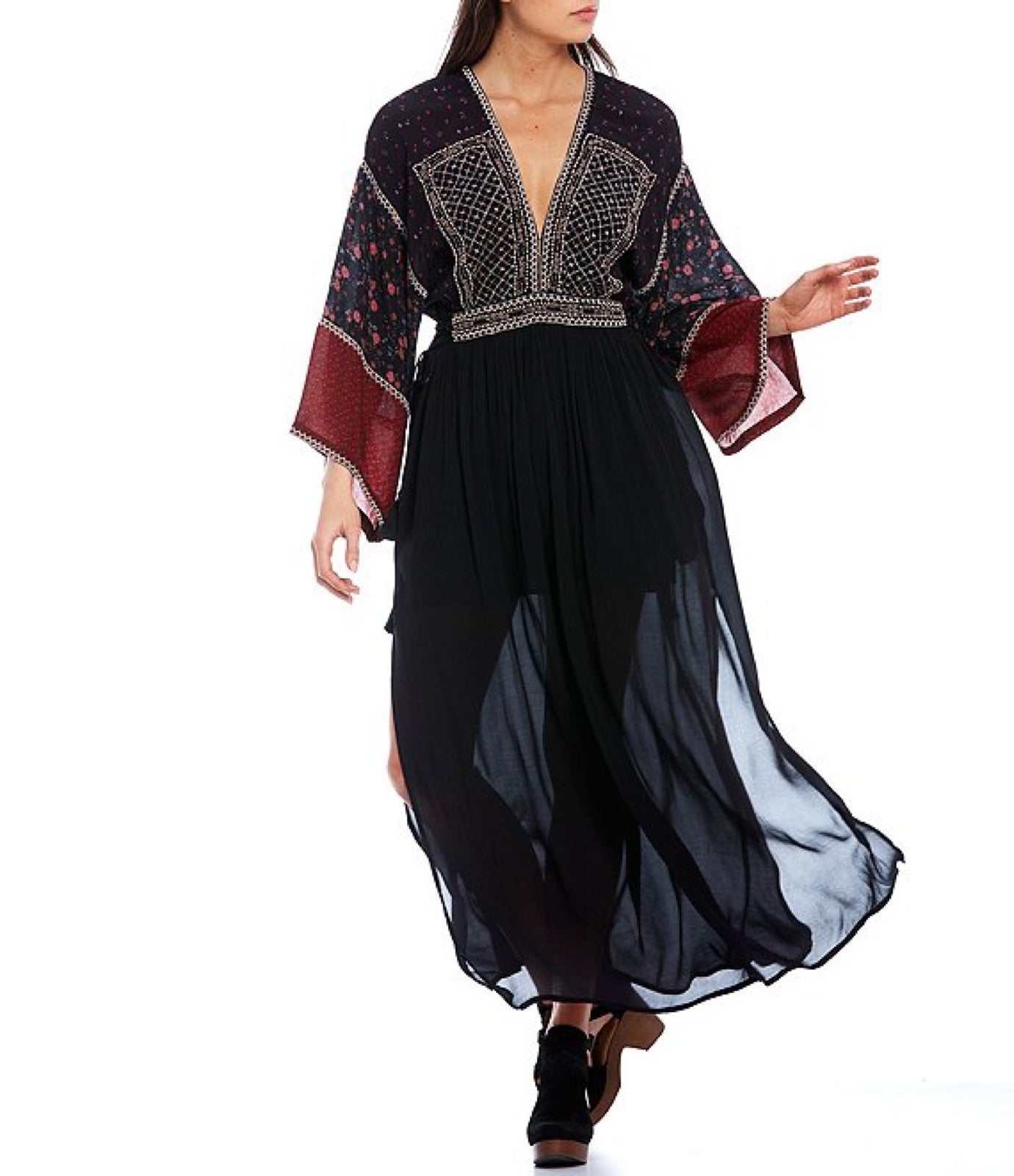Free People | Freya Maxi Embroidered Dress | Medium