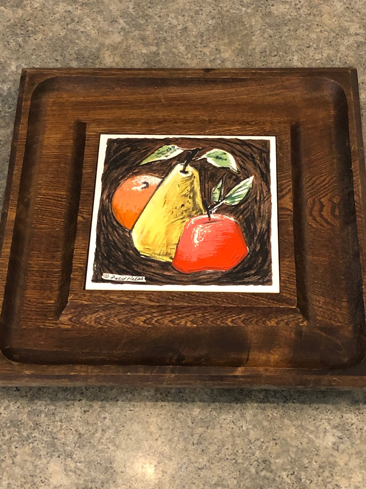Vintage Fred Press Charcuterie board wood