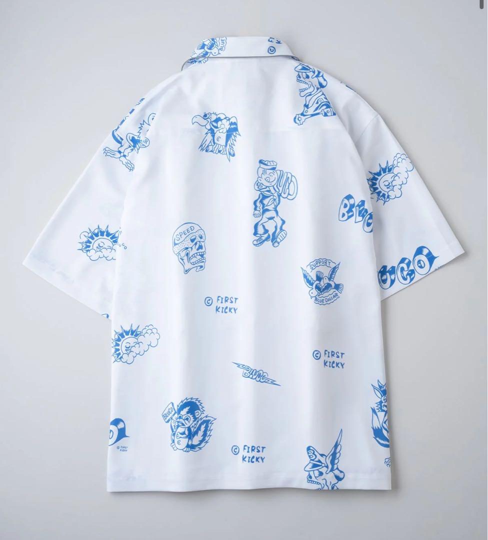 BLUCO POOLSIDE SHIRT S/S -TATTOO- White XL