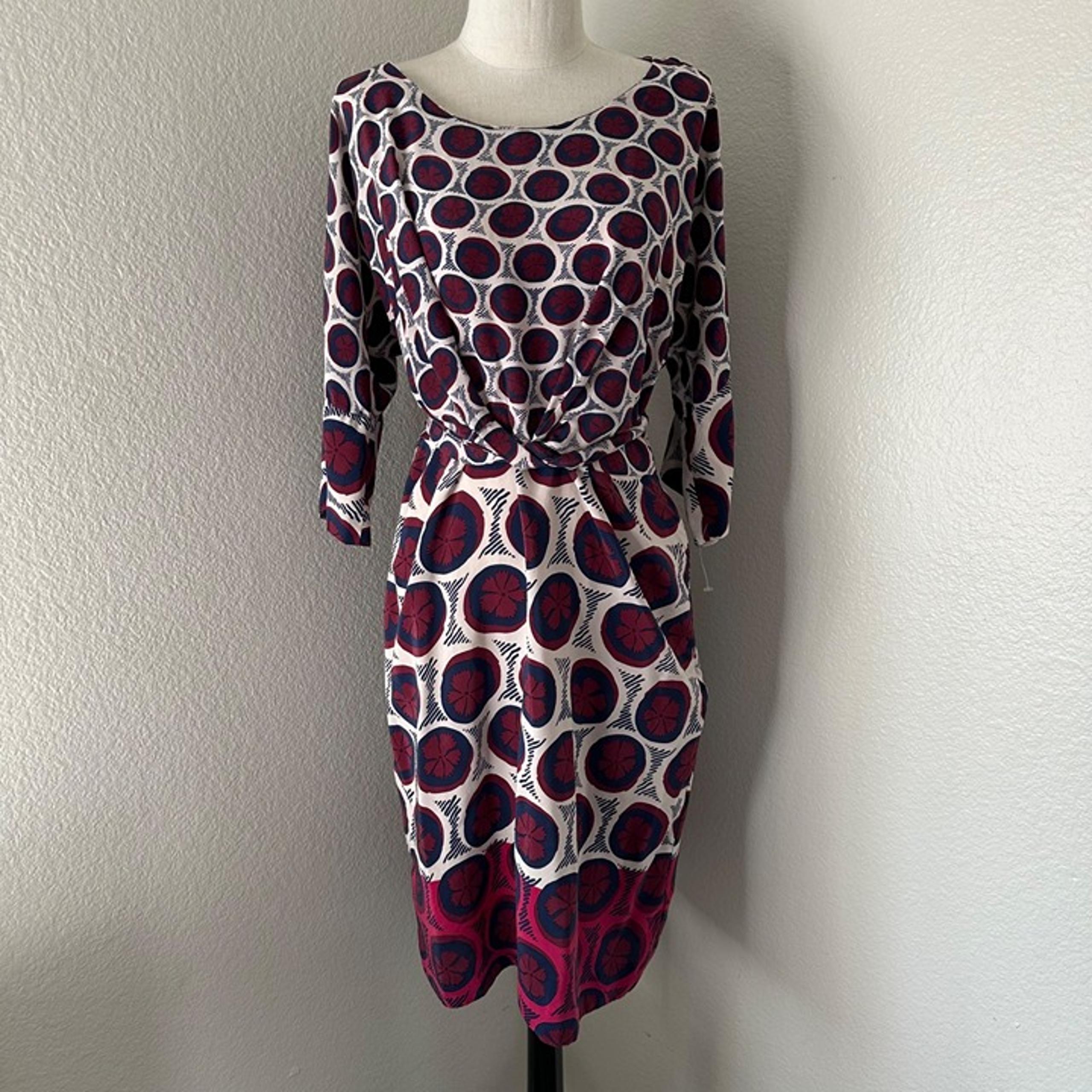 Anthropologie Maeve Boho Midi Slip Dress Silk Multicolor Floral Print Sz 8