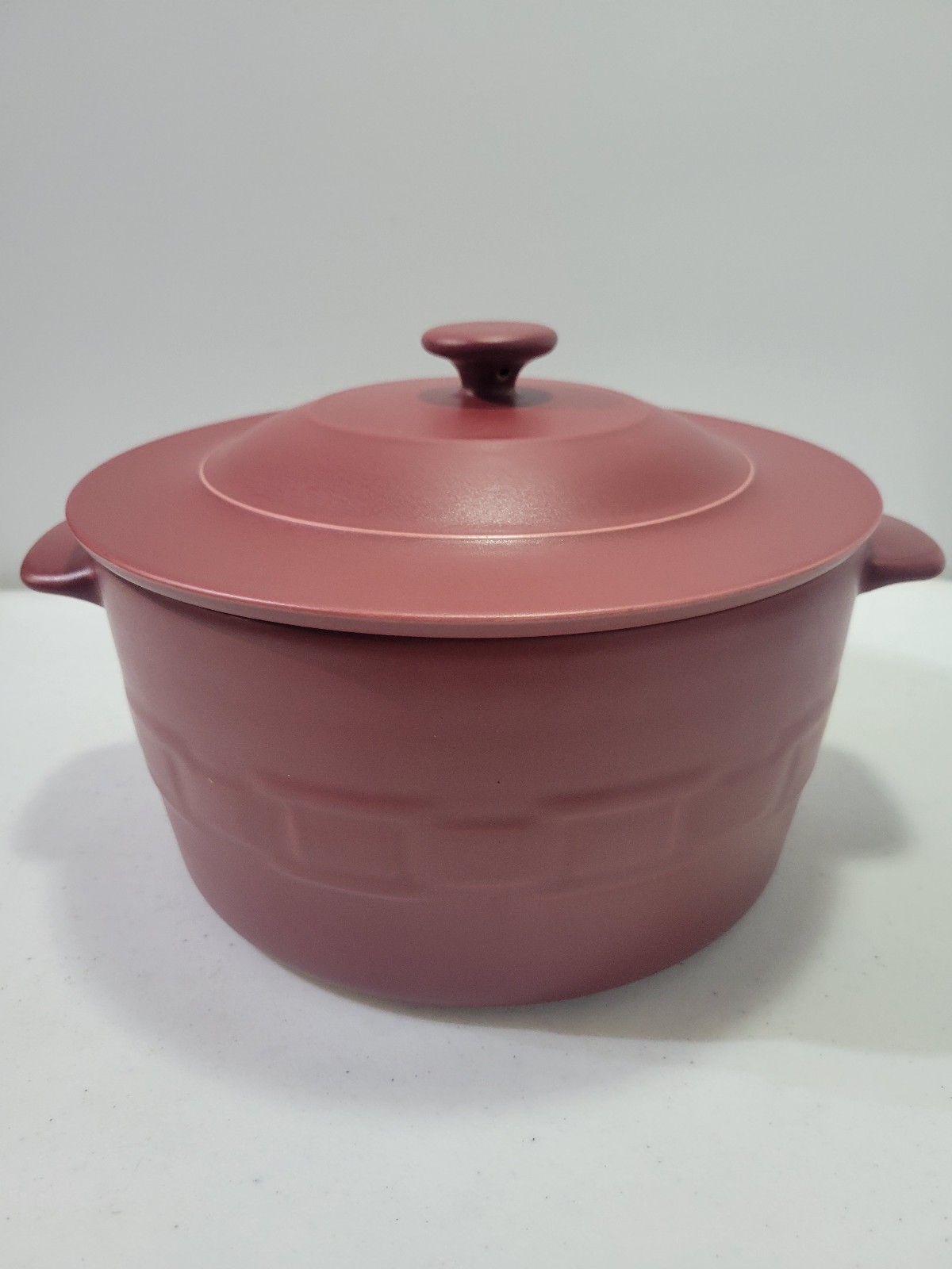 Longaberger Pottery Flameware Paprika Woven Traditions Dutch Oven Lid 5 QT.