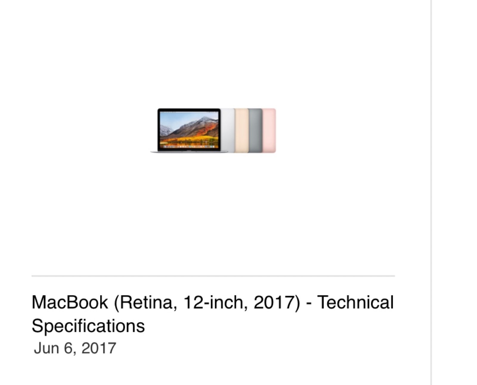 MacBook Air (13-inch, 2017) - Technical Specifications