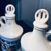 Vintage Ceramic, Art Deco, Oil And Vinegar with Farm scene. Czechoslovkia