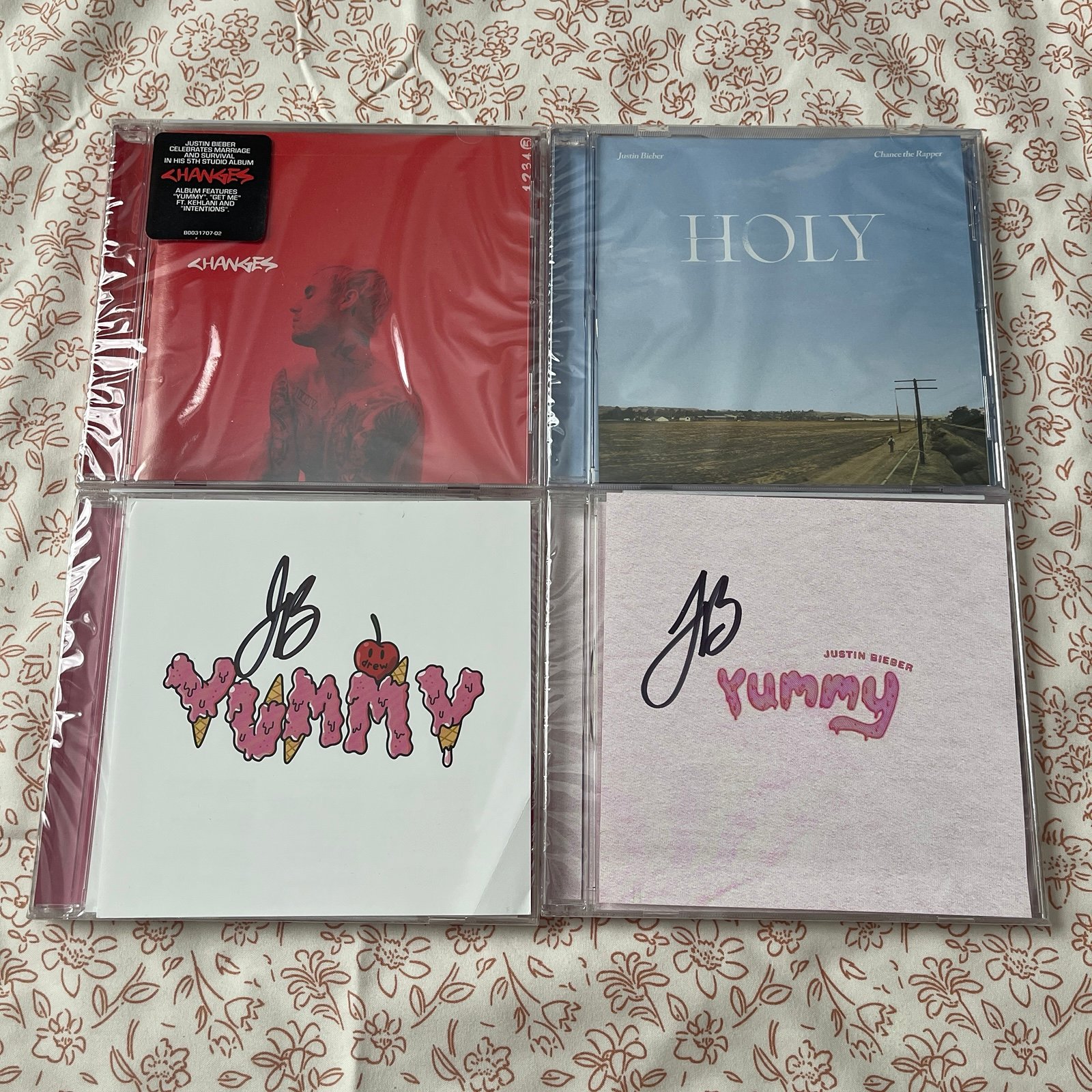 Justin Bieber CD bundle with autographs