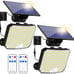 2-Pack Solar Lights Outdoor, 118 LED Solar Motion Sensor Flood Lights w/ Remote