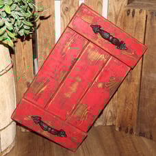 NEW Large Rustic 18 Distressed Red Farmhouse Wood Centerpiece Decor Tray