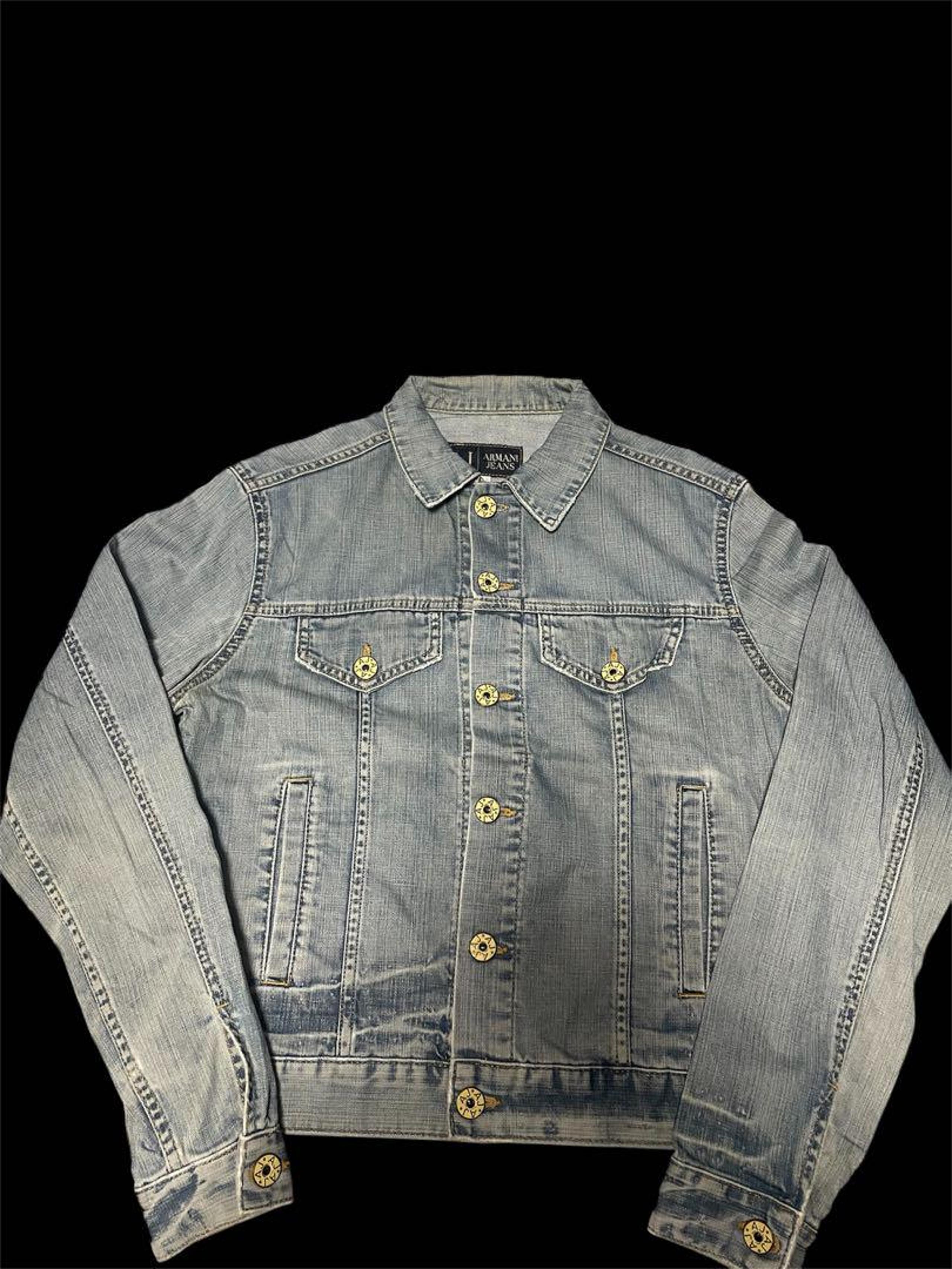 Armani Jeans G-Jean Used Processing Denim Jacket Light Blue
