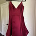 JVN Burgundy Spaghetti Strap Pleated Mini Dress