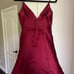 JVN Burgundy Spaghetti Strap Pleated Mini Dress