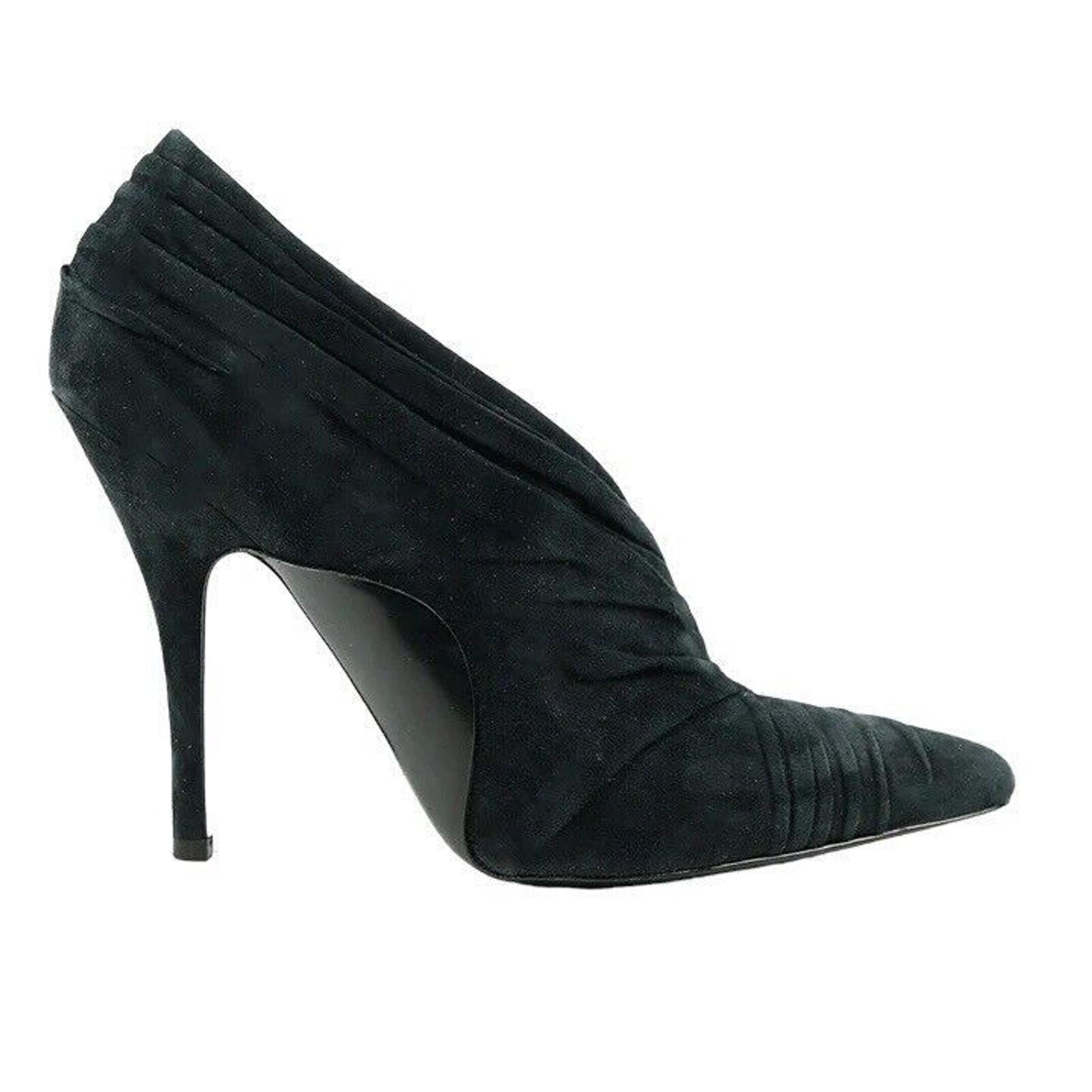 Alexander Wang Maja Black Ruched Suede D'Orsay Pumps Size 38