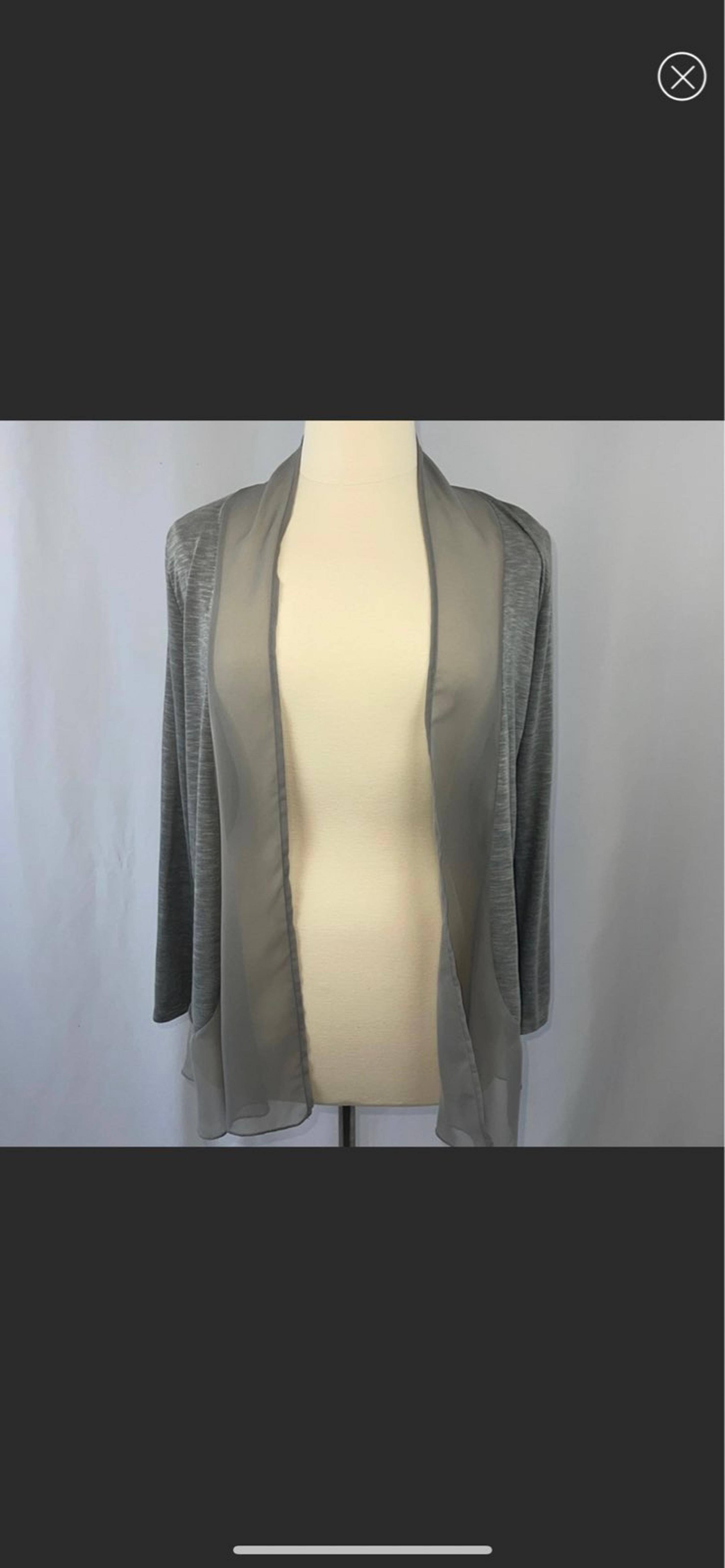 Metaphor Grey long sleeve open front camisole n size large