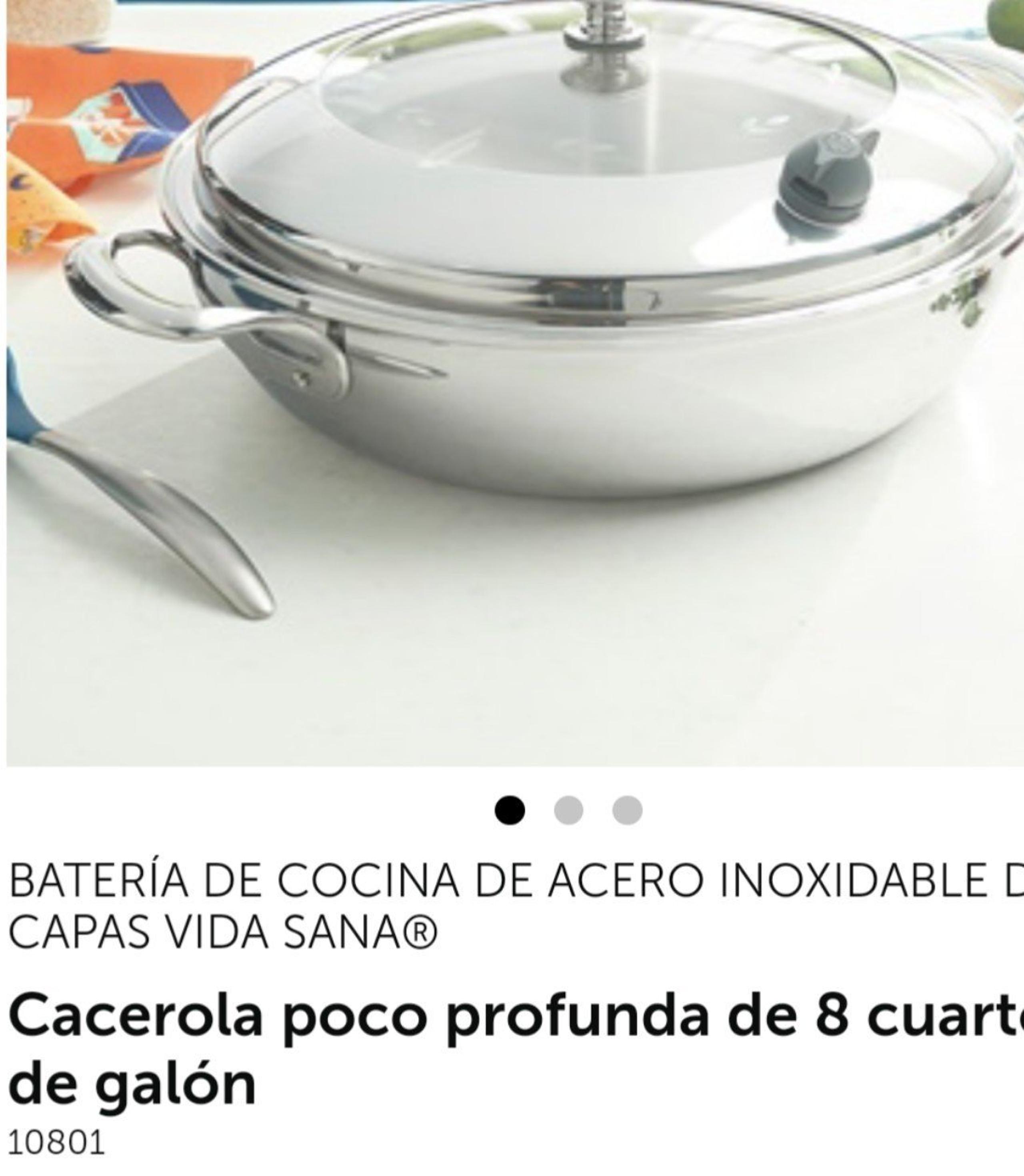 BATERÍA DE COCINA DE ACERO INOXIDABLE DE 5 CAPAS VIDA SANA®Cacerola poco profund