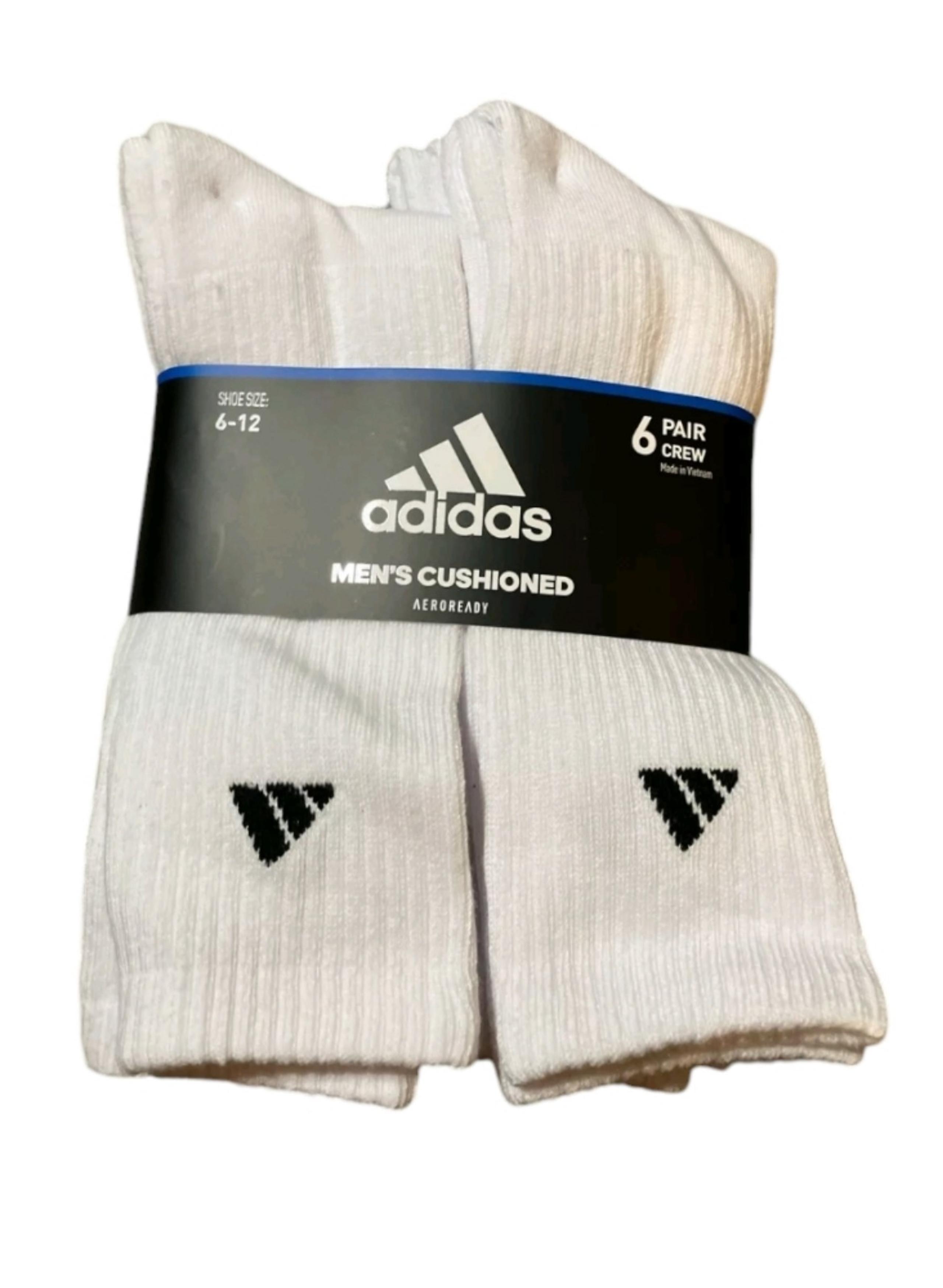 adidas Men's Athletic Cushioned Aeroready Crew Sock (6-Pair) Size 6-12