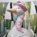 WCL Lady Goose Duck Ceramic Cookie Jar With Hat Farmhouse Cottage Core Canister