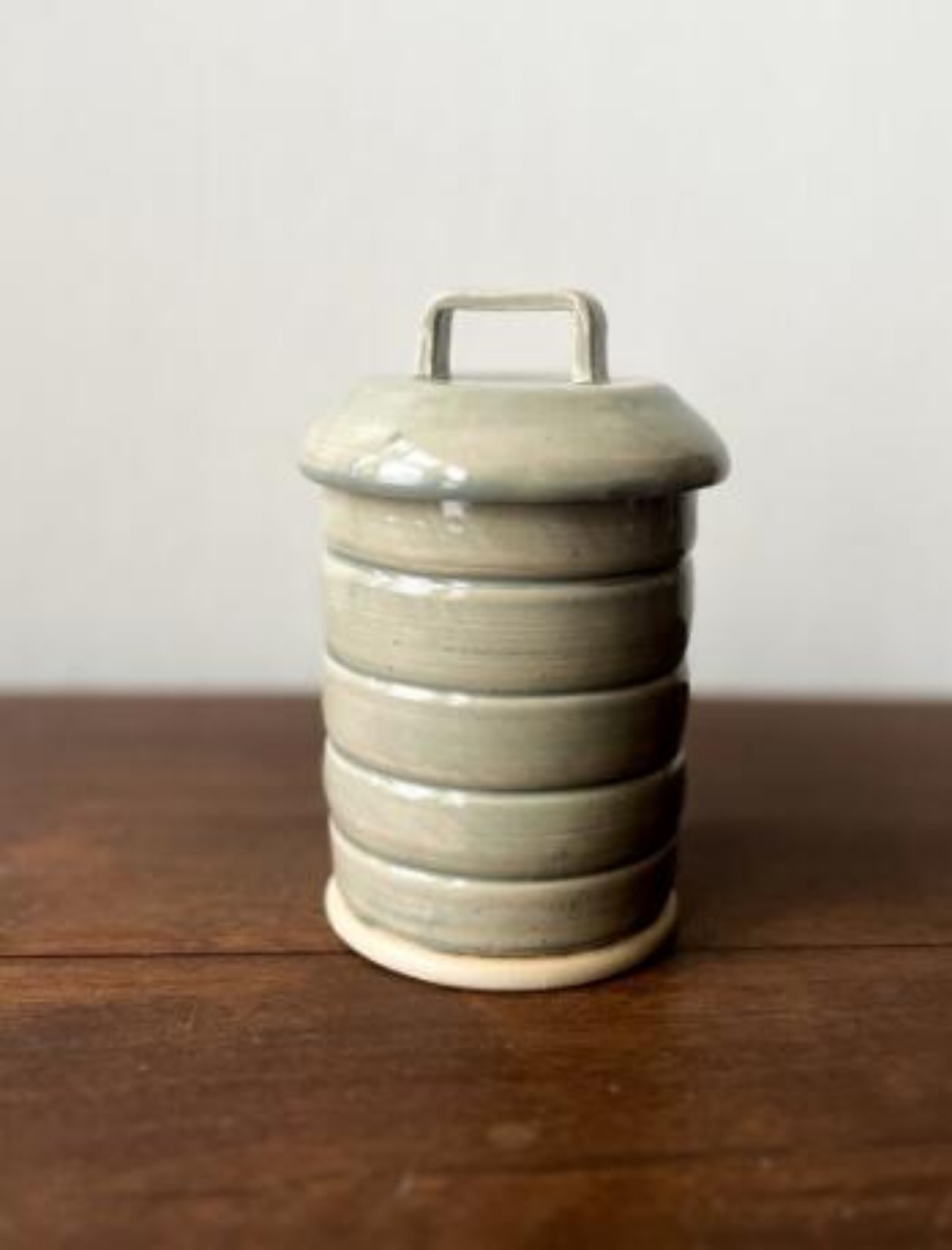 Ribbed Lidded Vessel