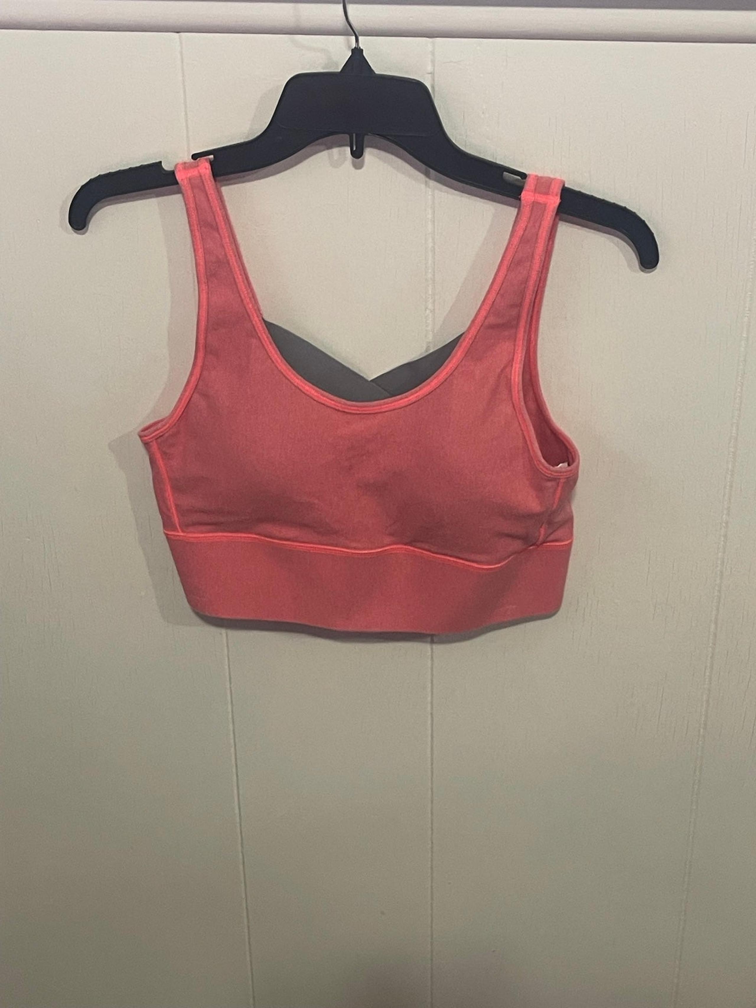 Under Armour Women's Active Sports Bra wide strap Size M Pink Gray Crossback