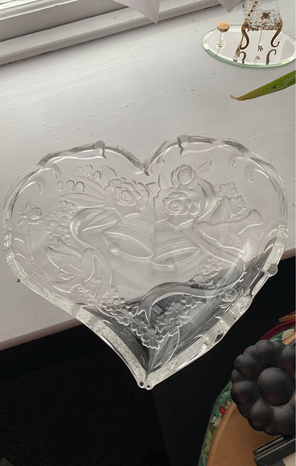 Mikasa Crystal Heart Shaped Candy Dish