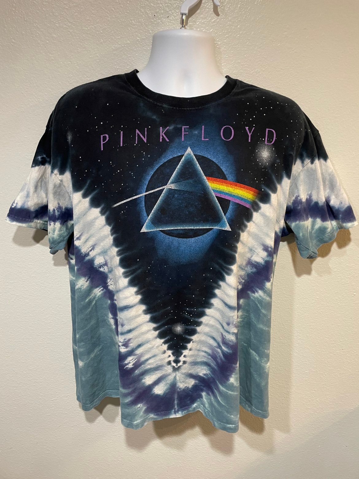 Offiziell Lizenziert Pink Floyd Dark Side Vdye Batik T-Shirt Rock Gilmore Offiziell Lizenziert Pink Floyd Dark Side Vdye Batik T-Shirt Rock Gilmore