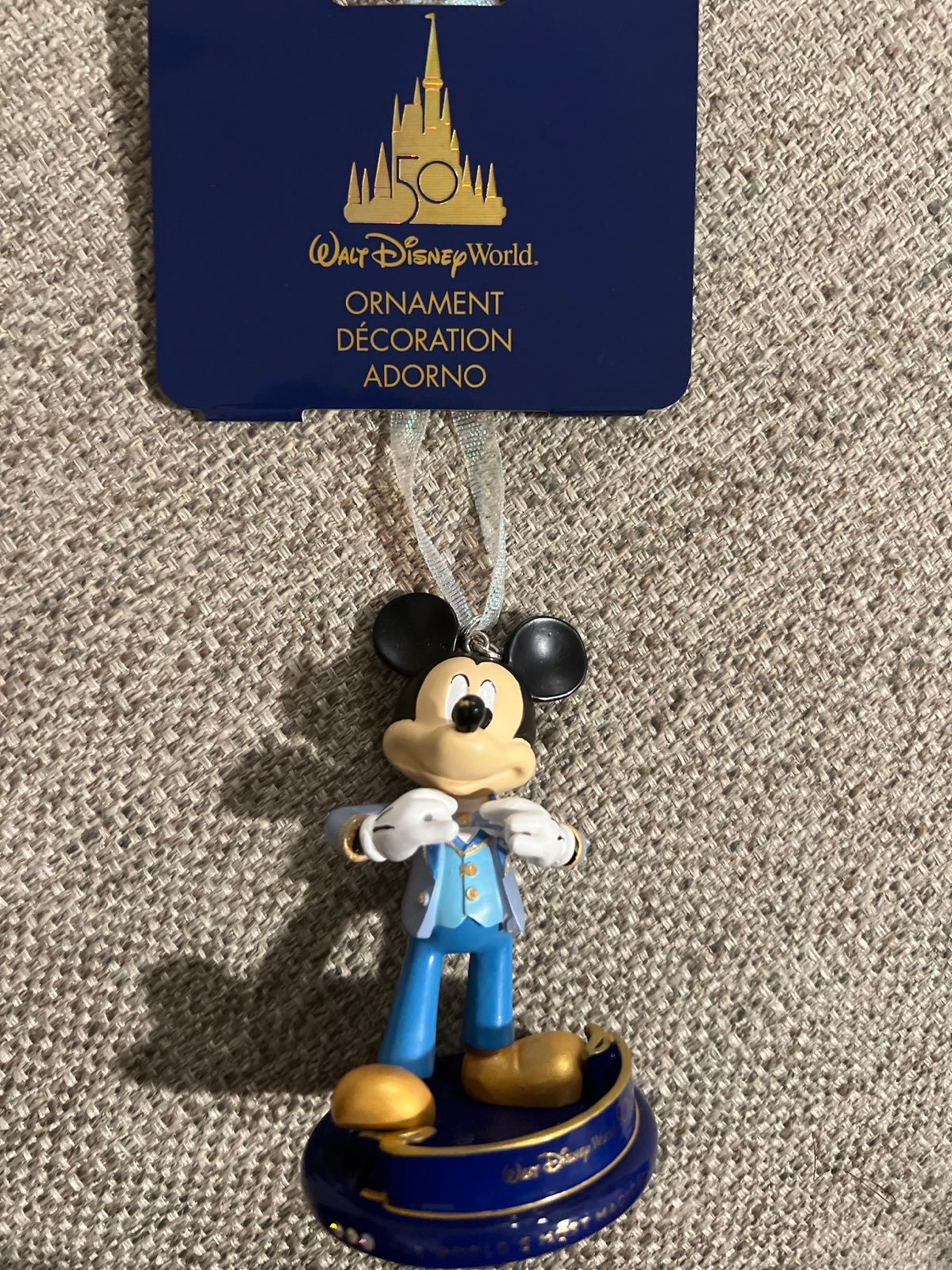 Walt Disney World 50th Anniversary Magic Kingdom Mickey Mouse Christmas Ornament