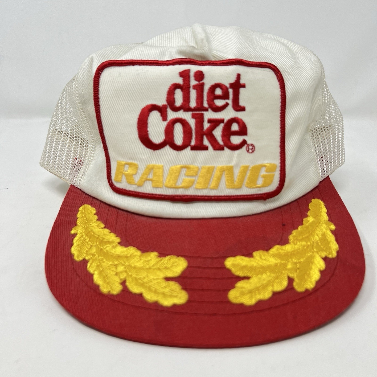 Vintage Diet Coke Racing Hat Cap Snap Back Roman Pro Scrambled Eggs Mesh Trucker
