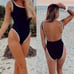 New LainSnow Ocean Isle One Piece Ribbed Black Swimsuit