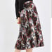 TOPSHOP Ramble Pleated Faux Leather Floral Midi Skirt