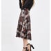 TOPSHOP Ramble Pleated Faux Leather Floral Midi Skirt