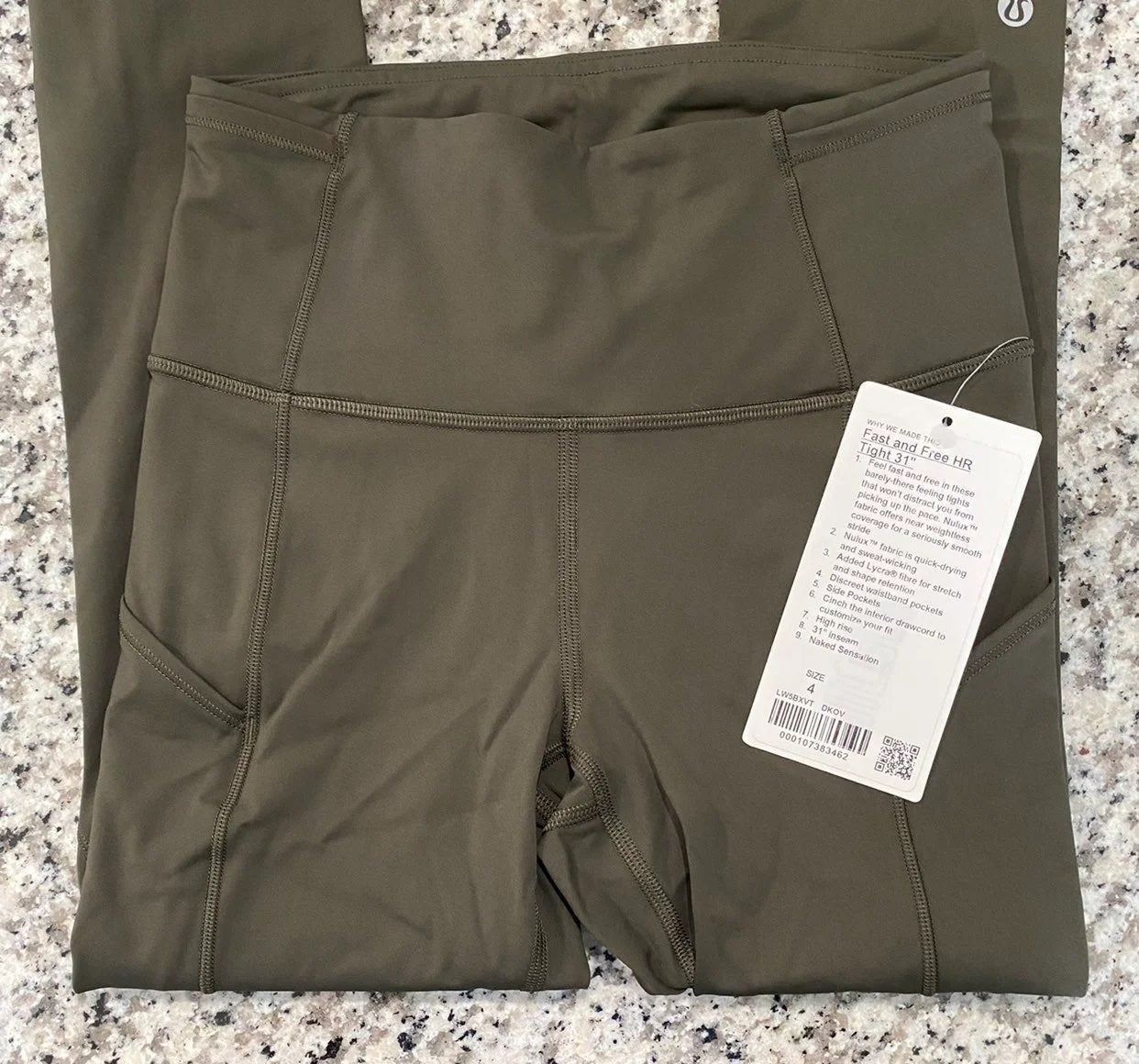 lululemon fast and free hr tight 31 NWT