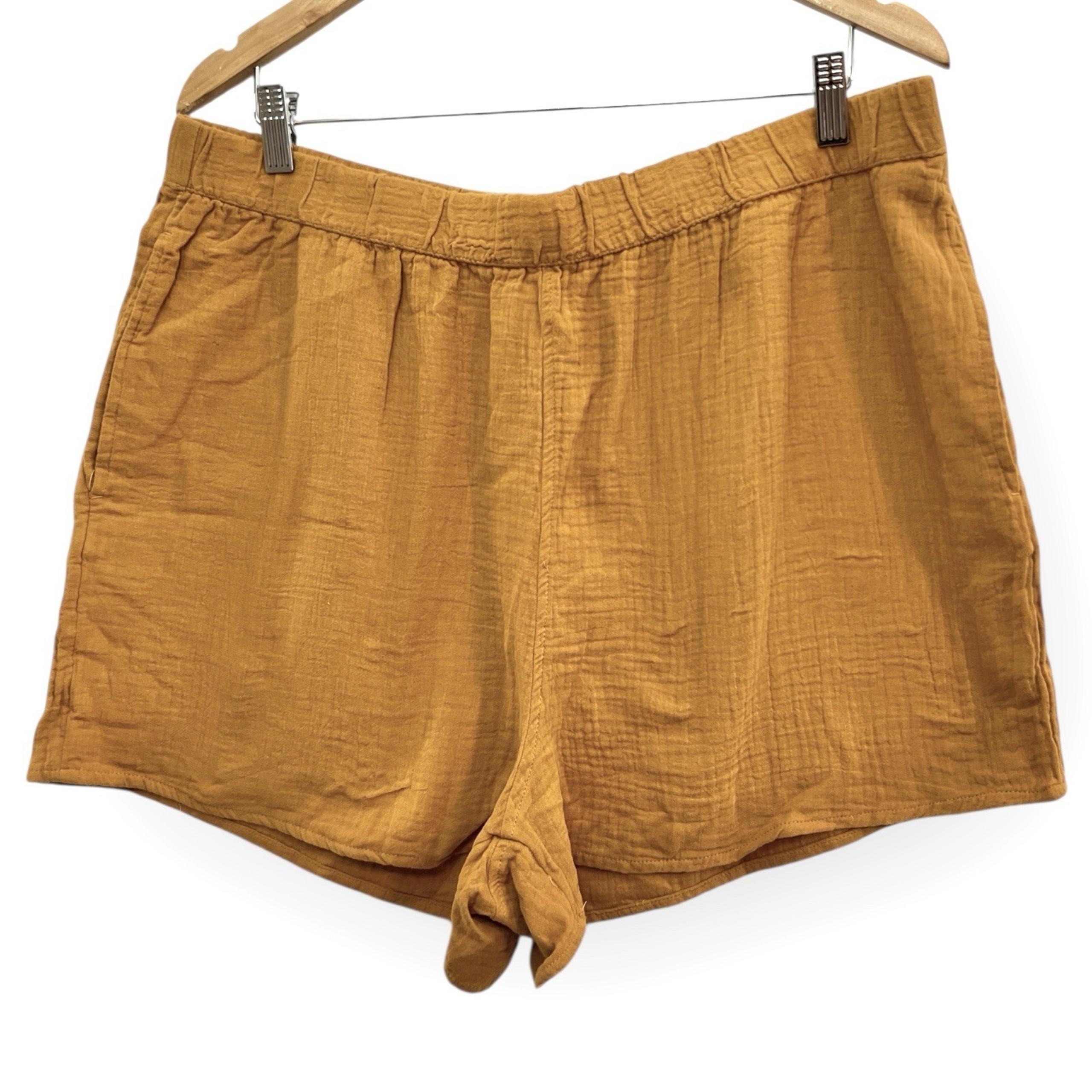NWT Universal Thread Women's XL High-Rise Pull-On Shorts Pockets Gauze NEW Rust