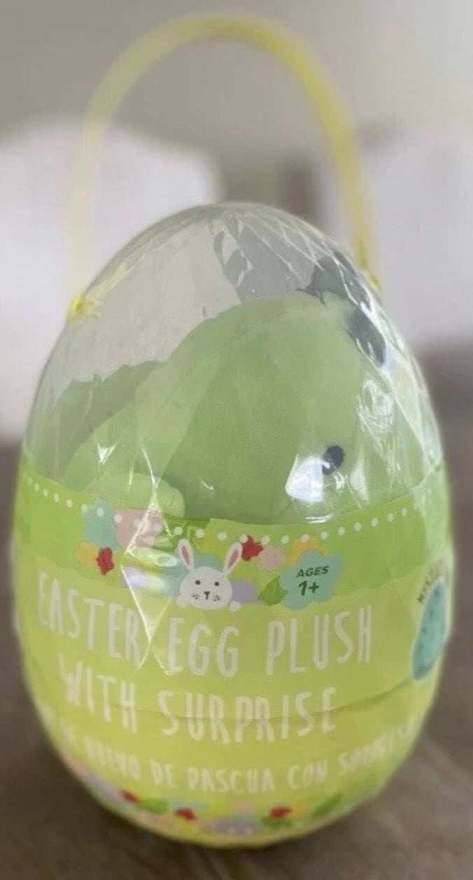 Squishmallow ALDI’s Exclusive Bee Happy Easter Egg Green Dinosaur Hugmee RARE