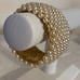 Beautiful Pearl Wide Cuff Bracelet in Gold Tone for any occasion