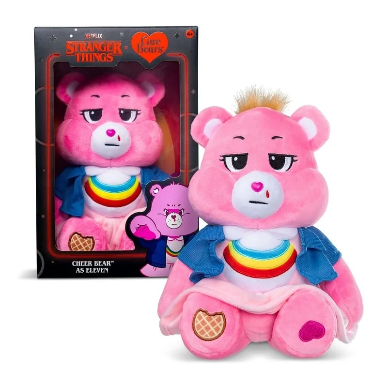 Netflix - Care Bears x Stranger Things Cheer Bear as Eleven, 12 Inch Plush