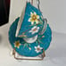 Vintage Aynsley England Bone China Tea Cup Saucer Set Teal Blue, Daffodils
