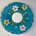 Vintage Aynsley England Bone China Tea Cup Saucer Set Teal Blue, Daffodils