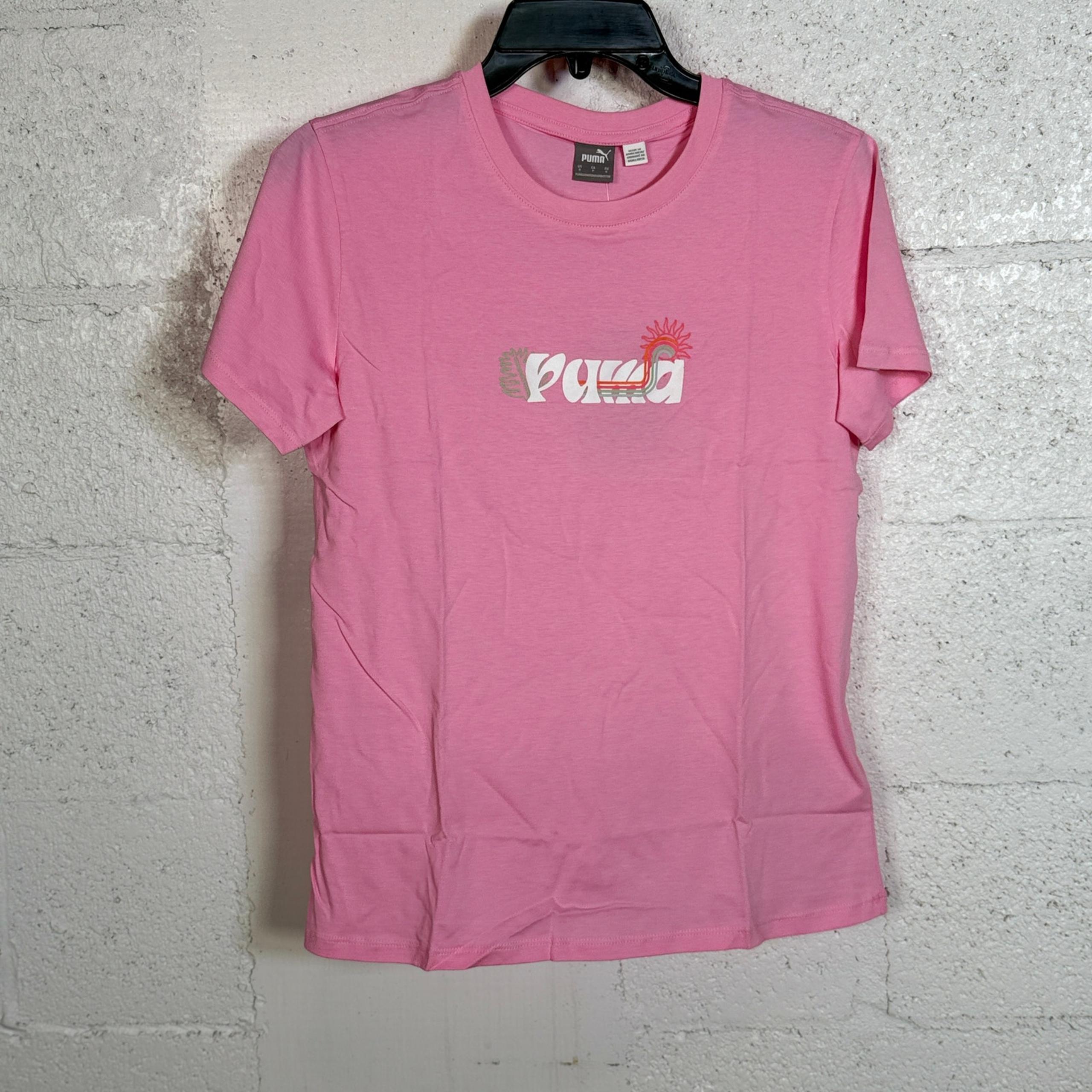 Puma Women's Radiant Graphic Cotton Short-Sleeve T-Shirt Pink Lilac Small
