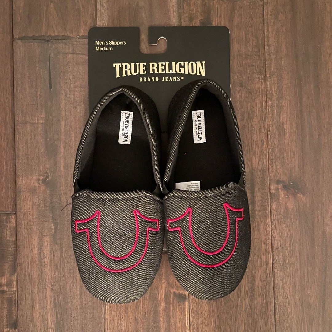 True Religion Moccasin Slippers Mens Medium 9-10 NWT