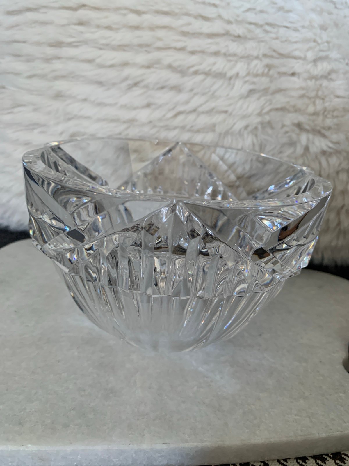 Orrefors Sweden Heavy Crystal Bowl Signed Erika Lagerbielke