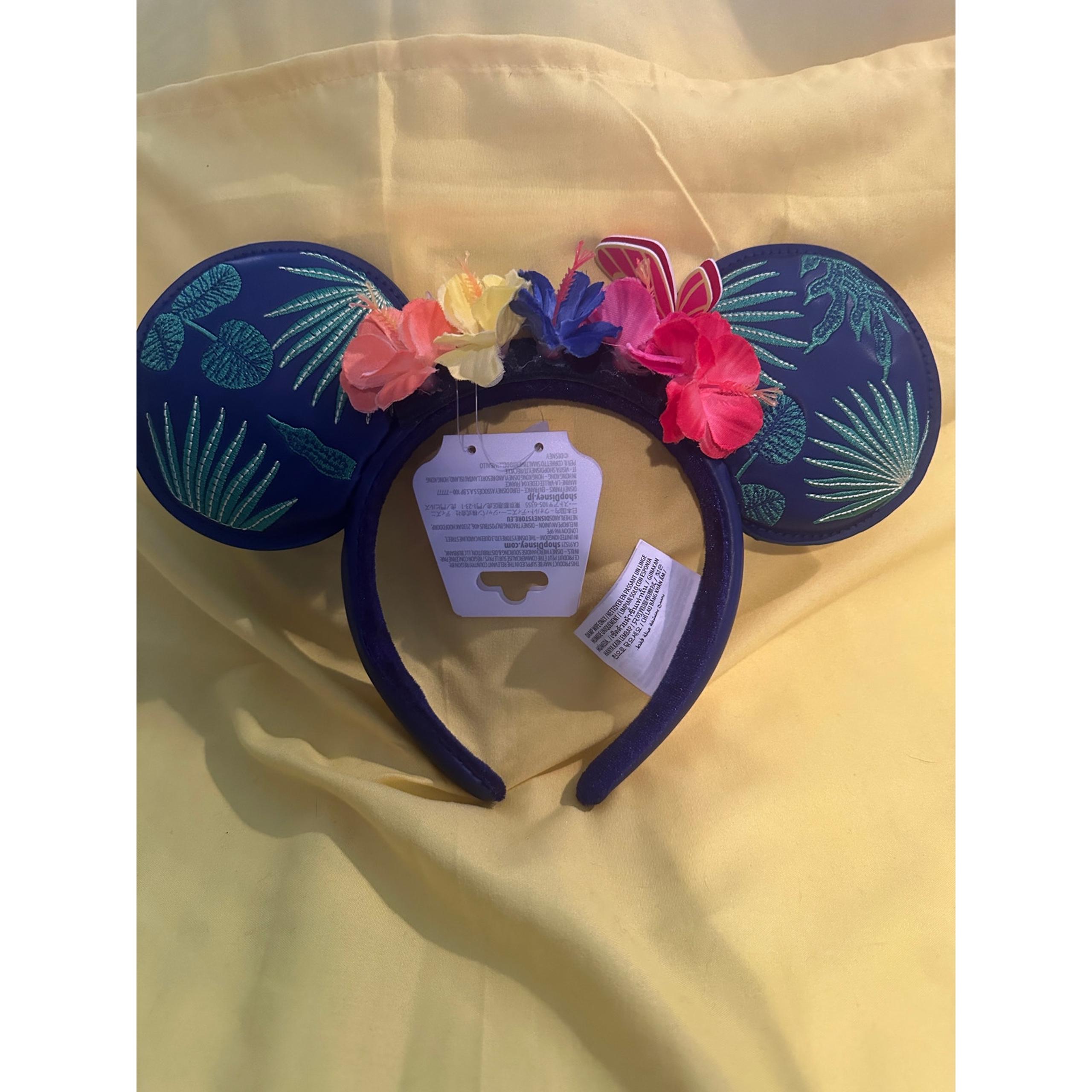 NWT Disney Parks Hawaiian Blue Aulaini Stitch Headband Ears