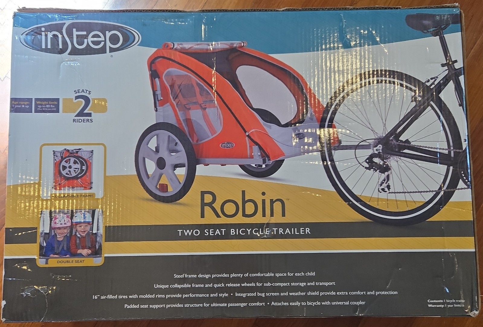 In Srep Robin two seat bicycle trailer
