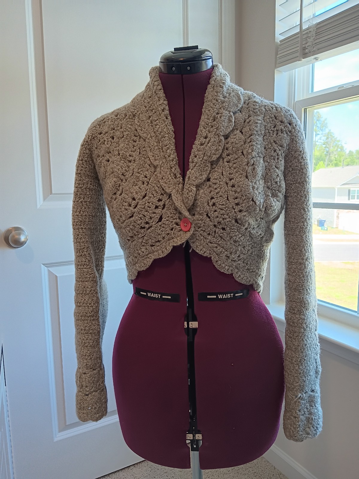 Crochet wool cardigan
