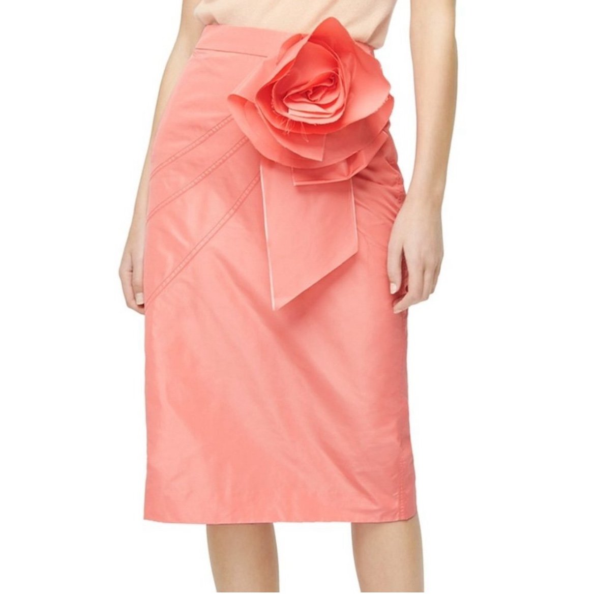 J. Crew Taffeta Rosette pencil skirt