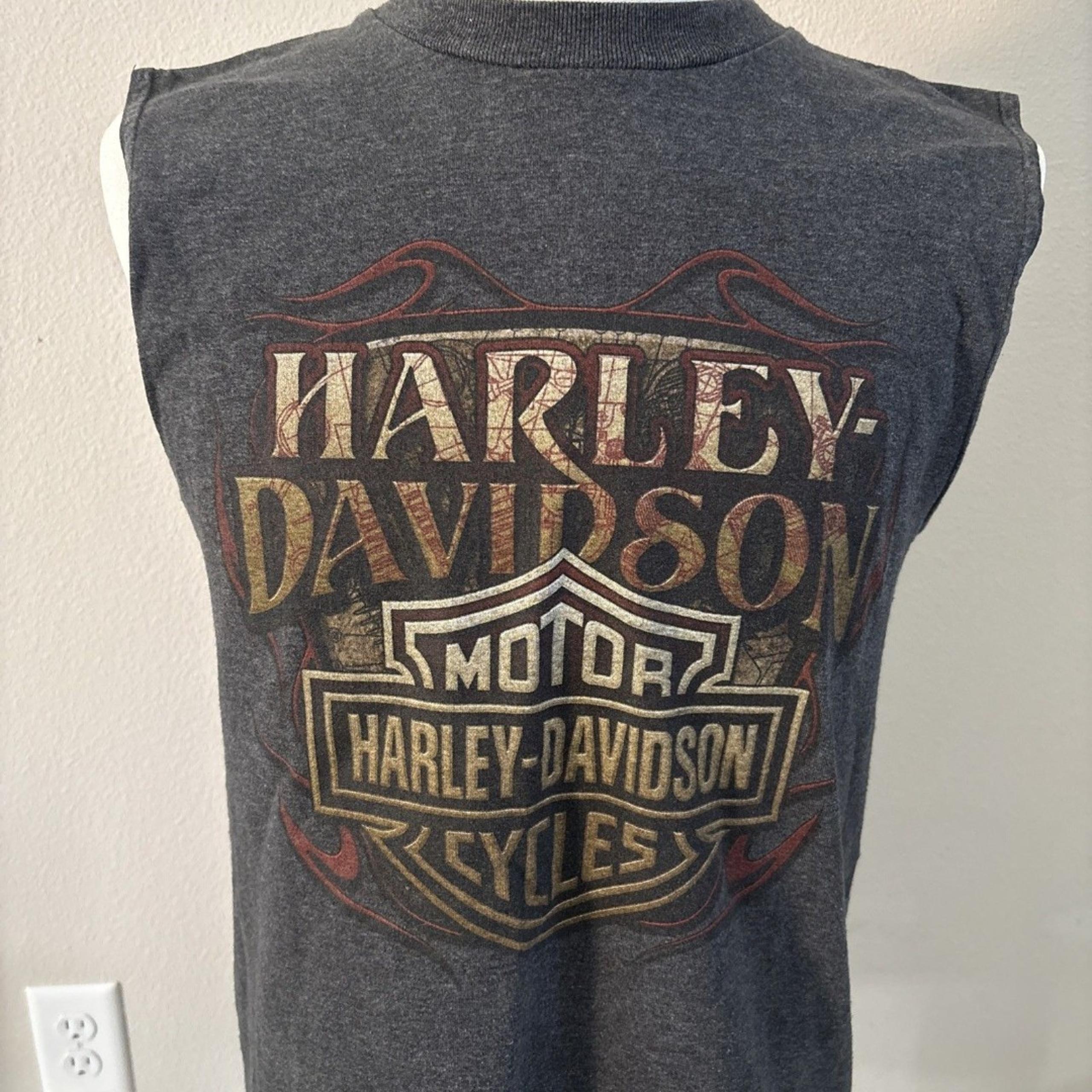 Harley Davidson Men's Tank Top Gray  Size M Seminole Florida Indian